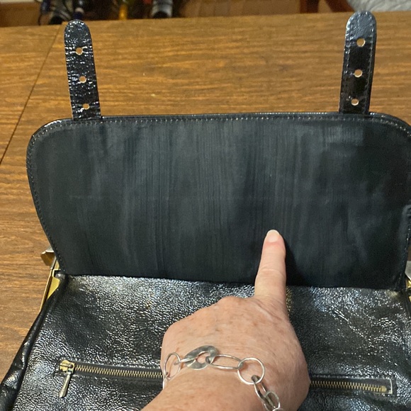 VINTAGE Fashion European Leather Handbag, Made in Paris, Black - Picture 9 of 10